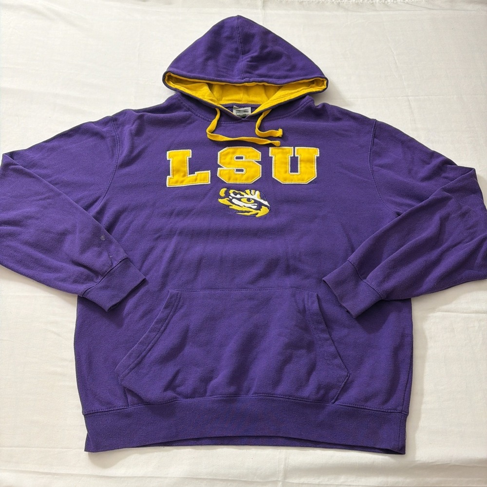Stadium Athletics LSU Tigers Hoodie Mens XL Purple Gold Vintage‎ Y2K Sweatshirt